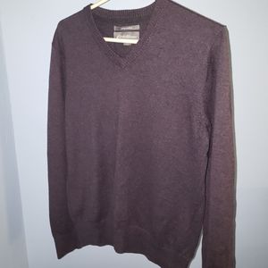 Cashmere Cotton Eddie Bauer Maroon V-Neck Sweatshirt Throw over Medium